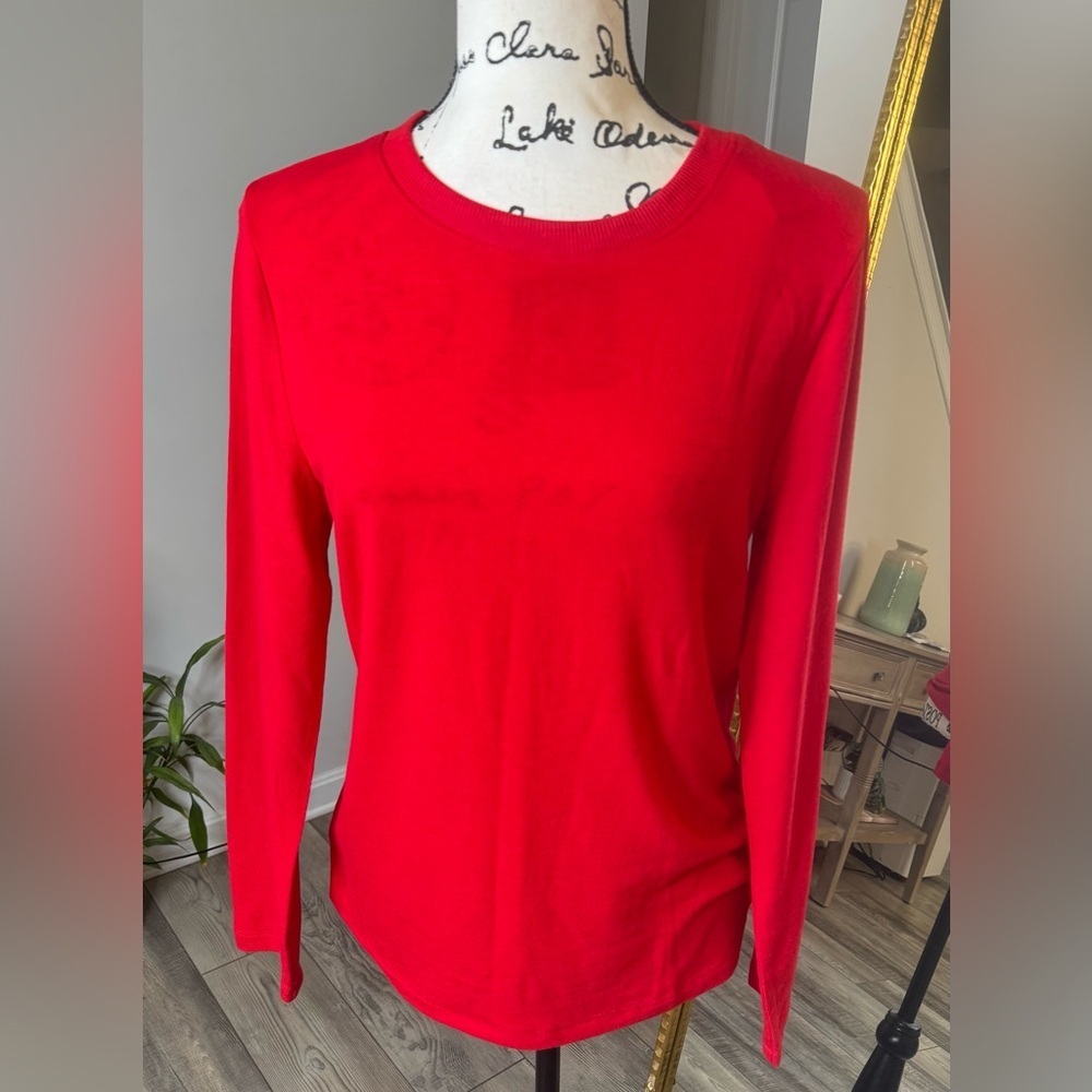 LOFT Vibrant Red Long Sleeve Top